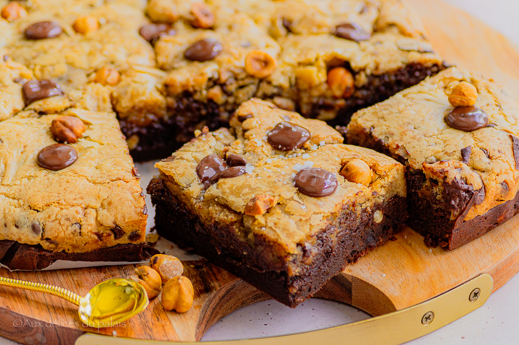 Brookies recette gâteau (mi-brownie, mi-cookies)